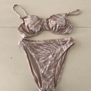 High-waisted wild print bikini